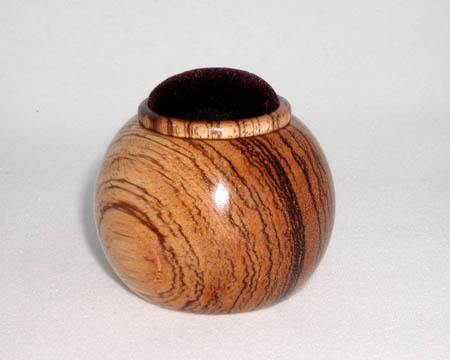 Zebrawood, 2.5" D x 2" H, $65.00