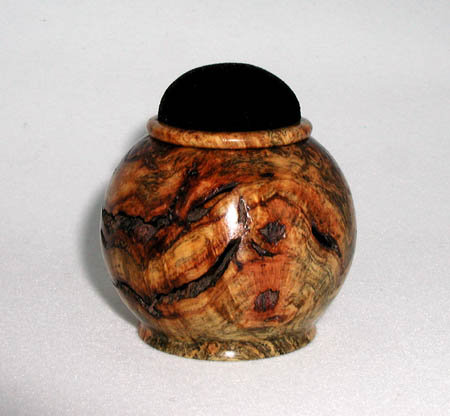 Buckeye Burl, 2.62" D x 2" H, Exceptional Figure, $75.00