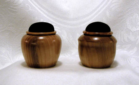 Left - Apple, 2" D x 1.75" H, $65.00 Right - Pear, 2.25" D x 1.75" H, $65.00 