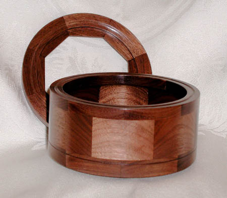 Walnut, Cylinder style, 4.5" opening, 3.75 H, $110.00 