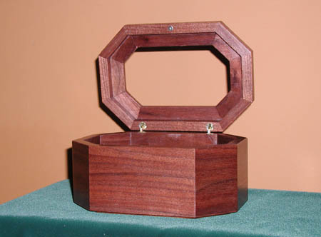 Walnut, 8 sided box, 8" L X 5" W x 3.5" H, $125.00 -- SOLD --