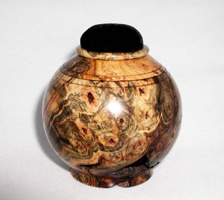 Buckeye Burl, 3" D, Exceptional figure, $95.00