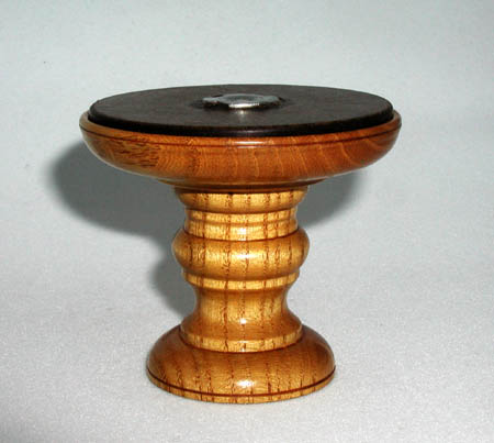 Pin Cushion Stand, Osage Orange, 3" D x 2.5" H, $48.00