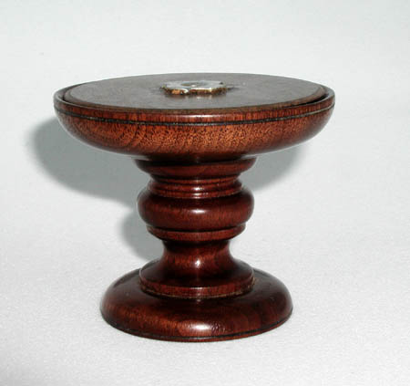 Pin Cushion Stand, Waalnut, 3.25" D x 2.75" H, $48.00