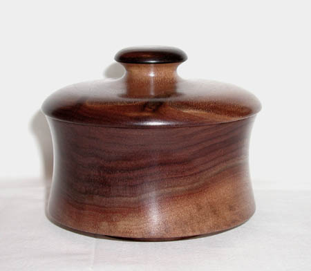 Walnut, Heart & Sapwood, 5" D x 4.5" H, Commissioned work using customer-provided wood 