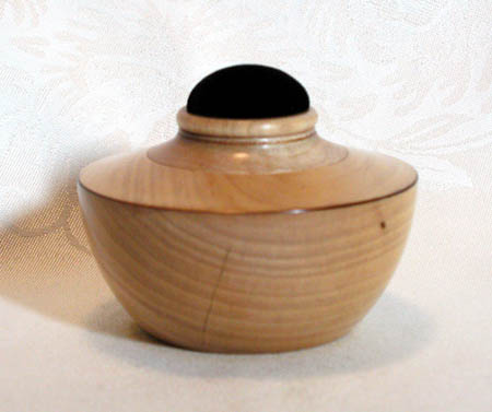 Maple, oriental style, 3.75" D x 2.25" H, $75.00 