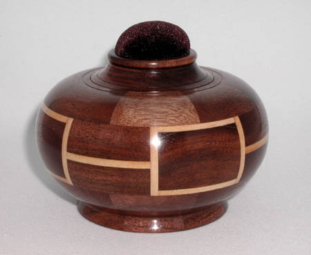 Walnut/Maple, 4" D x 3.25" H, $140.00 -- SOLD -- 